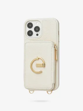 ZipPouch- E-stand Wallet Phone Case- Lychee Leather